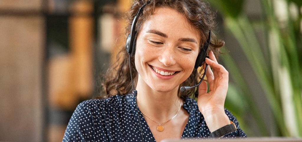 woman with headset