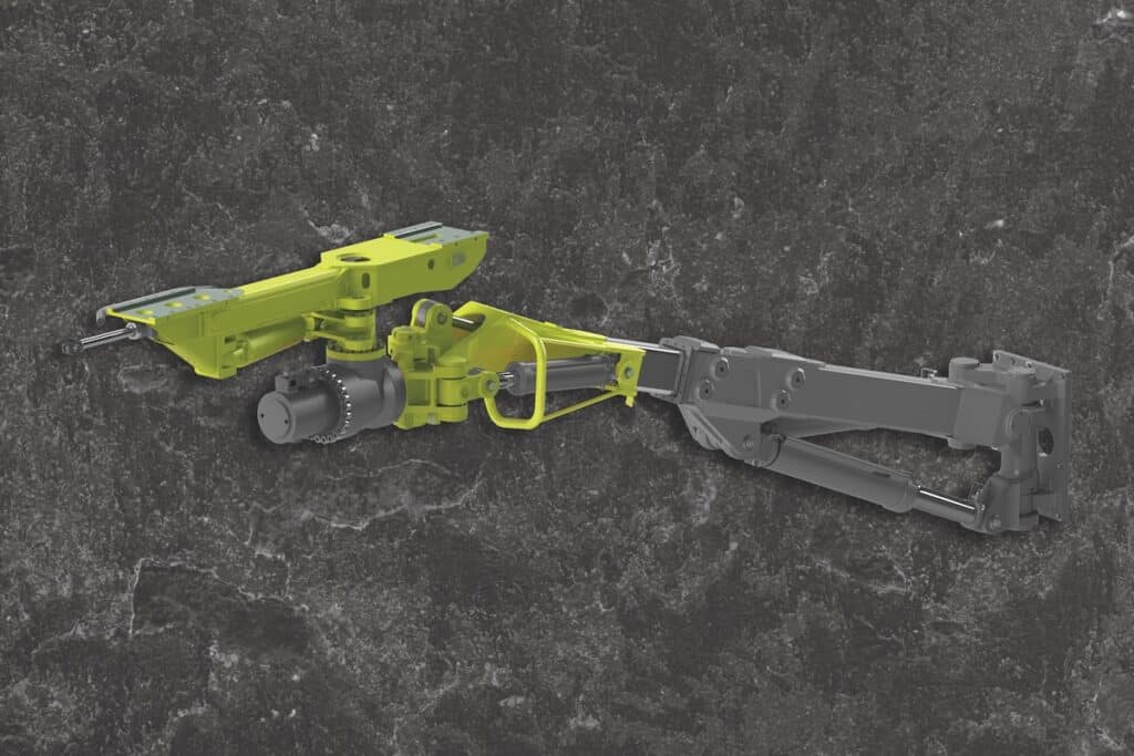 MASPRO Bolting Series 2.0 cradle and zoom assembly engineered for underground mining bolting applications